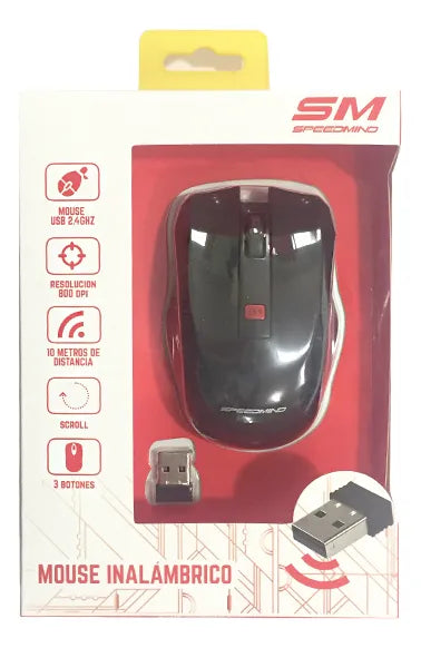 MOUSE SPEEDMIND USB SMMOU04 OPTICAL 3D/COLOR NEGRO/ECO
