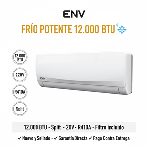Aire Acondicionado ENV Split 12.000 BTU – Frío potente para tu hogar ❄️