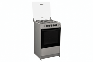 Ecoline | Cocina a Gas de 4 Quemadores – Acero Inoxidable, Horno Panorámico y Encendido Eléctrico
