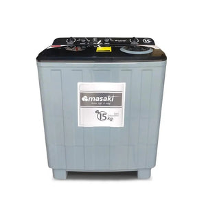 Lavadora Semiautomática Masaki MSK-150WM 15 kg Doble Tina Silver | 6 Niveles · Filtro Pelusas · Guayaquil