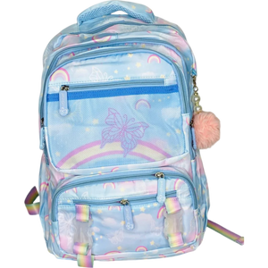 MOCHILA NIÑA BOLSILLO DOBLE LILA