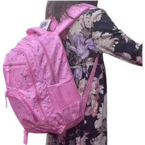 MOCHILA NIÑA ROSADA ESTAMPADO ANGELITAS