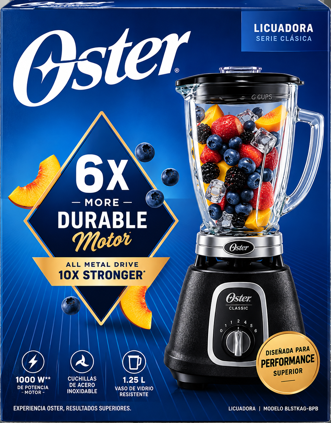 Licuadora Oster de Vidrio 1.5 L 1000 W Negra