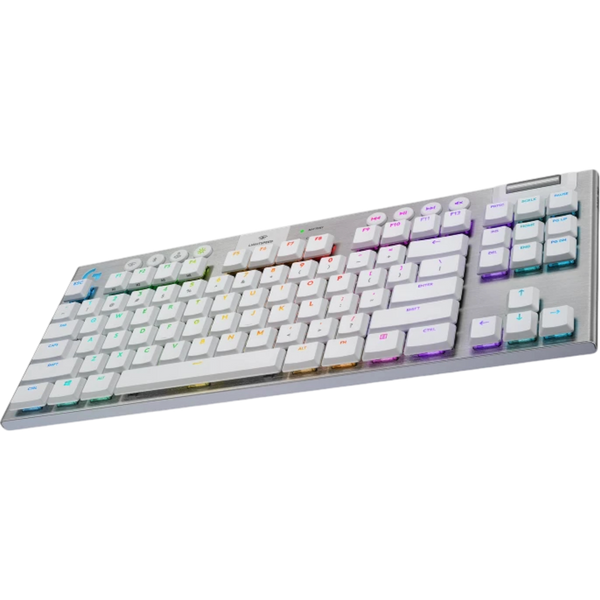 TECLADO MECANICO LOGITECH GAMER G915 TKL RGB MECANICO SWITCH GL TACTIL WIRELESS BLANCO