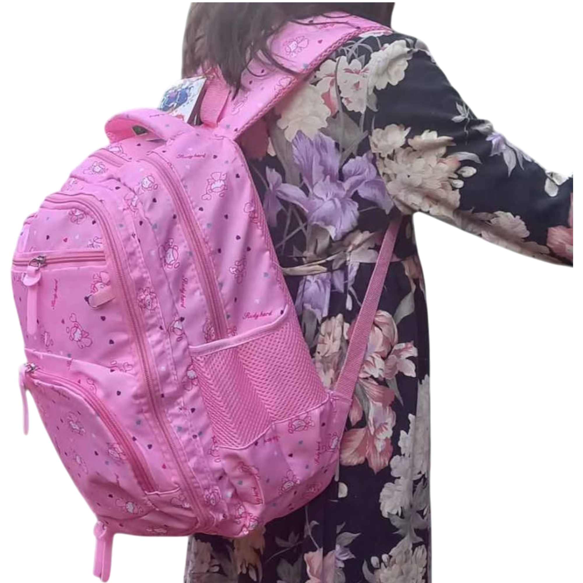 MOCHILA NIÑA ROSADA ESTAMPADO ANGELITAS