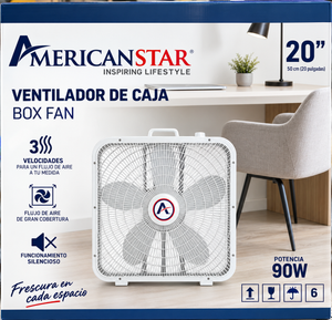 Ventilador de Mesa Americanstar 3VL con Aspas Plásticas Blanco
