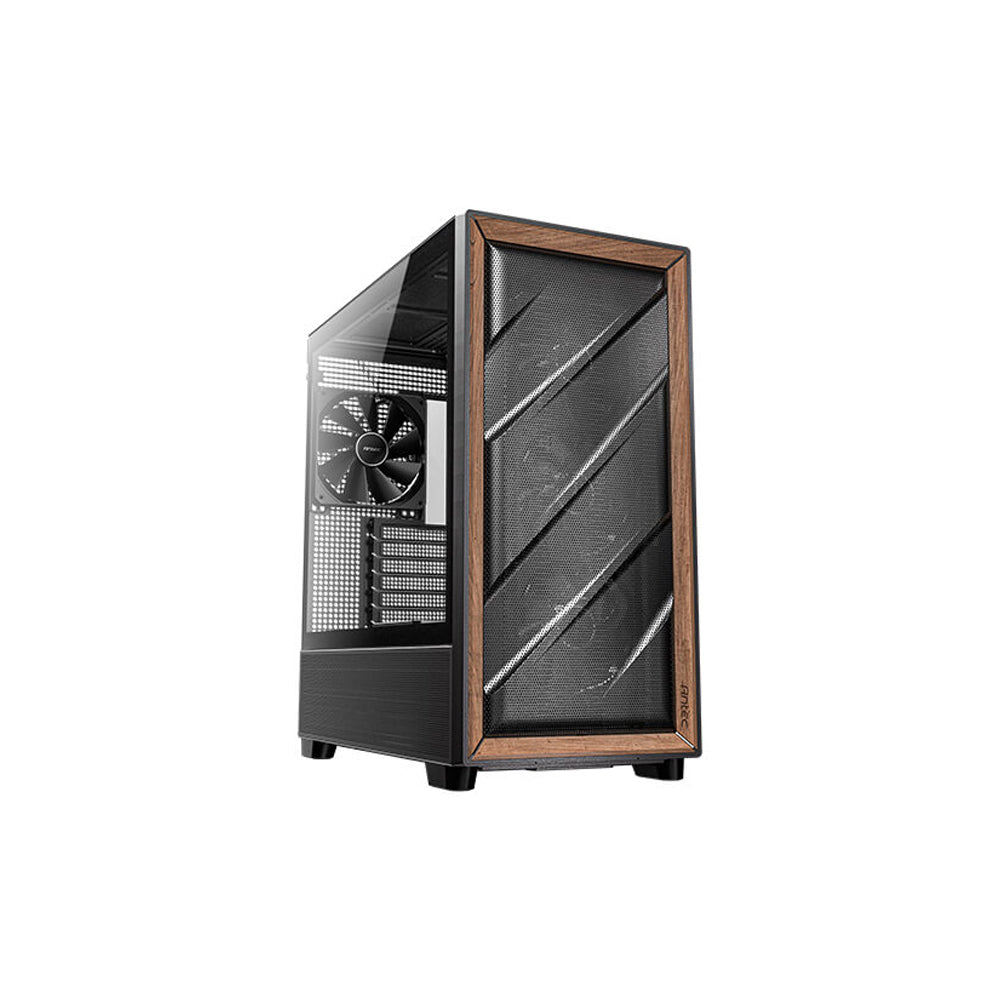 CASE ANTEC/FLUX WOOD BLACK MID TOWER 3X120MM IN FRONT 1X120MM REVERSE FAN 1X140MM REAR
