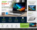 Laptop Acer Aspire plateada con Ryzen 7, 16GB RAM, 512GB SSD y Windows 11 en pantalla 15.6" Full HD. Ideal para estudiantes y trabajo en Ecuador.