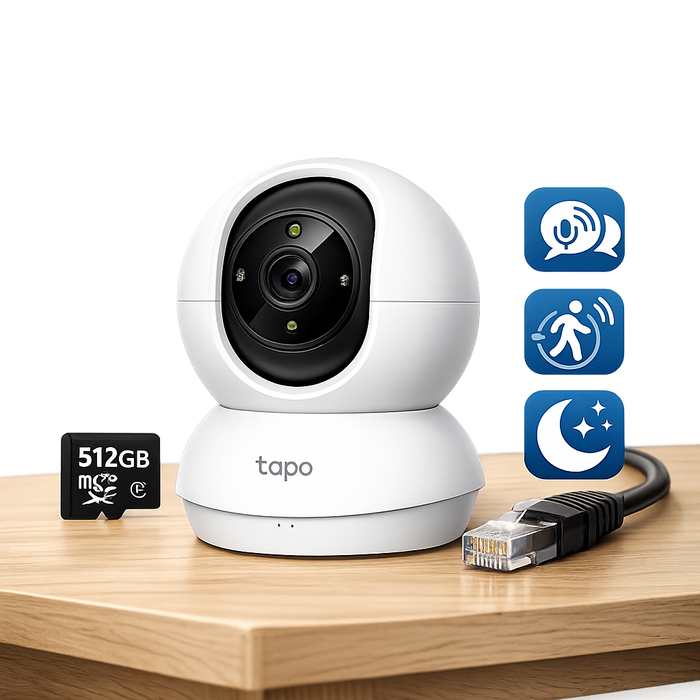 Cámara TP-Link Tapo C202 – Vigilancia 2MP con Audio Doble Vía, Detección de Movimiento y hasta 512GB 🔒📡