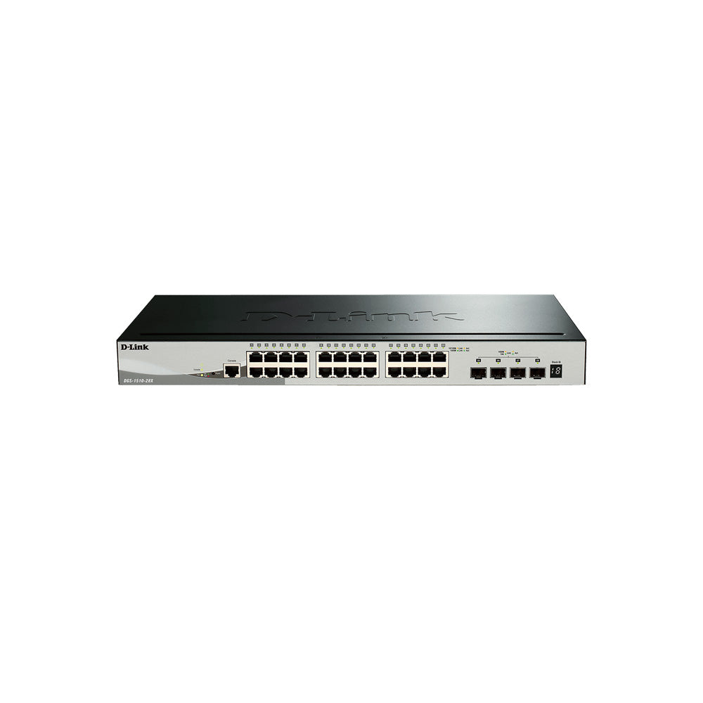 SWITCH D-LINK DGS-1510-28X 24 PTOS. GIGABIT + 4 PTOS SFP+ L2+ VLAN CAP.128GBPS 19