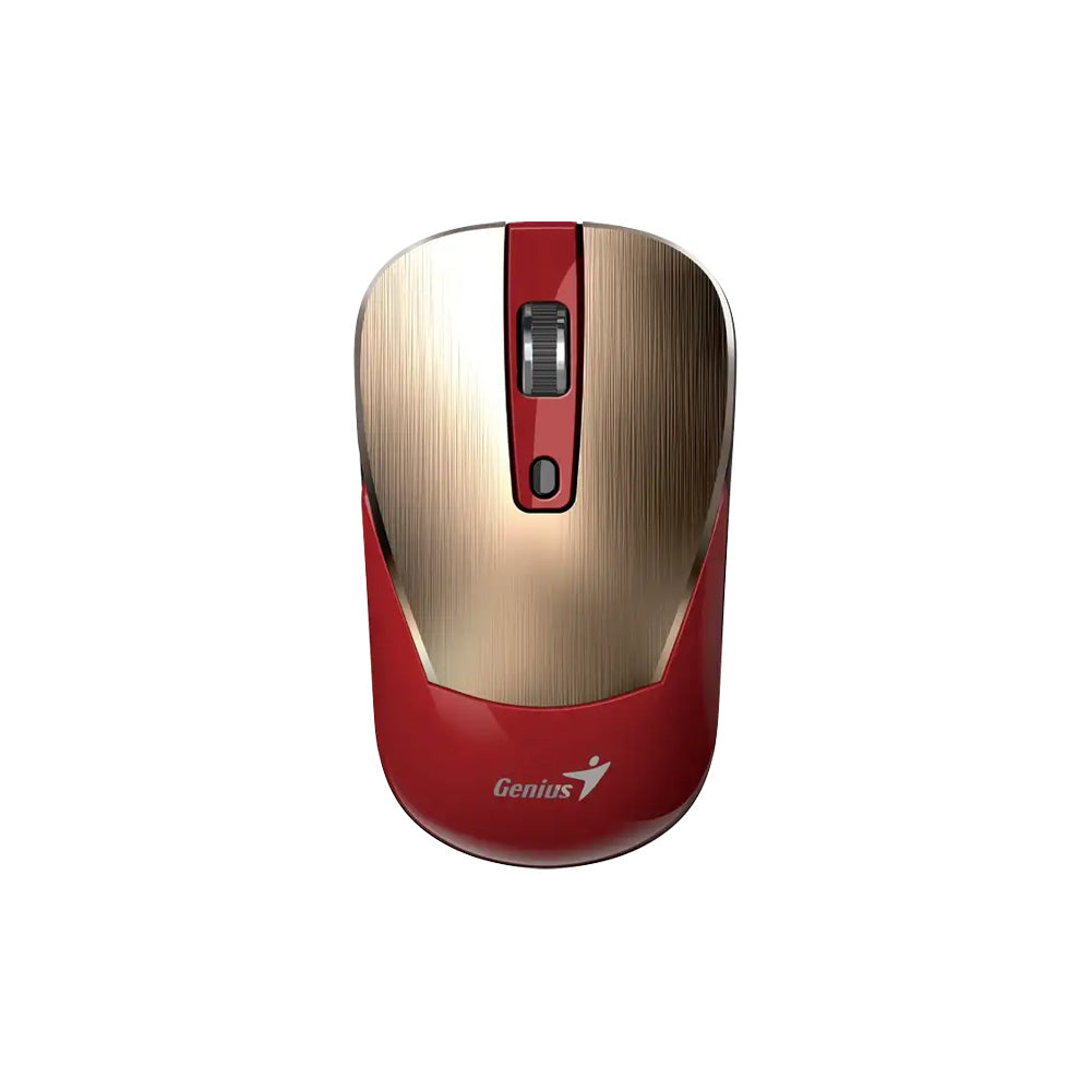 MOUSE GENIUS/NX-7125 WIRELESS GOLD Y RED /AI COPILOT /4 BOTONES /1200 DPI /RF 2.4GHZ /PILA AA /WIN
