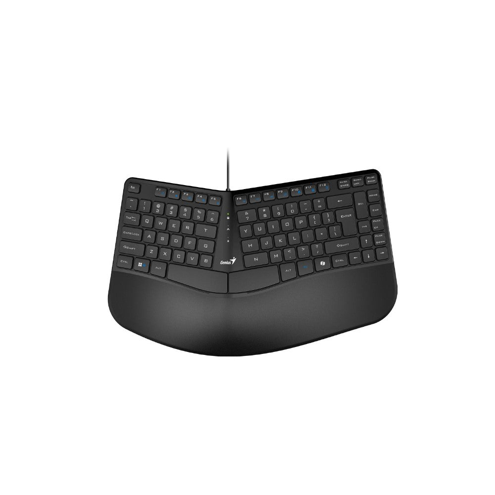 TECLADO GENIUS ERGO KB-700 NEGRO USB TECLA COPILOT MULTIMEDIA REPOSAMANOS WIN 10 11 MAC OS 10.