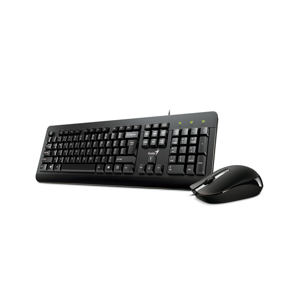 COMBO GENIUS TECLADO Y MOUSE KM-160 USB NEGRO/KIT CLASICO