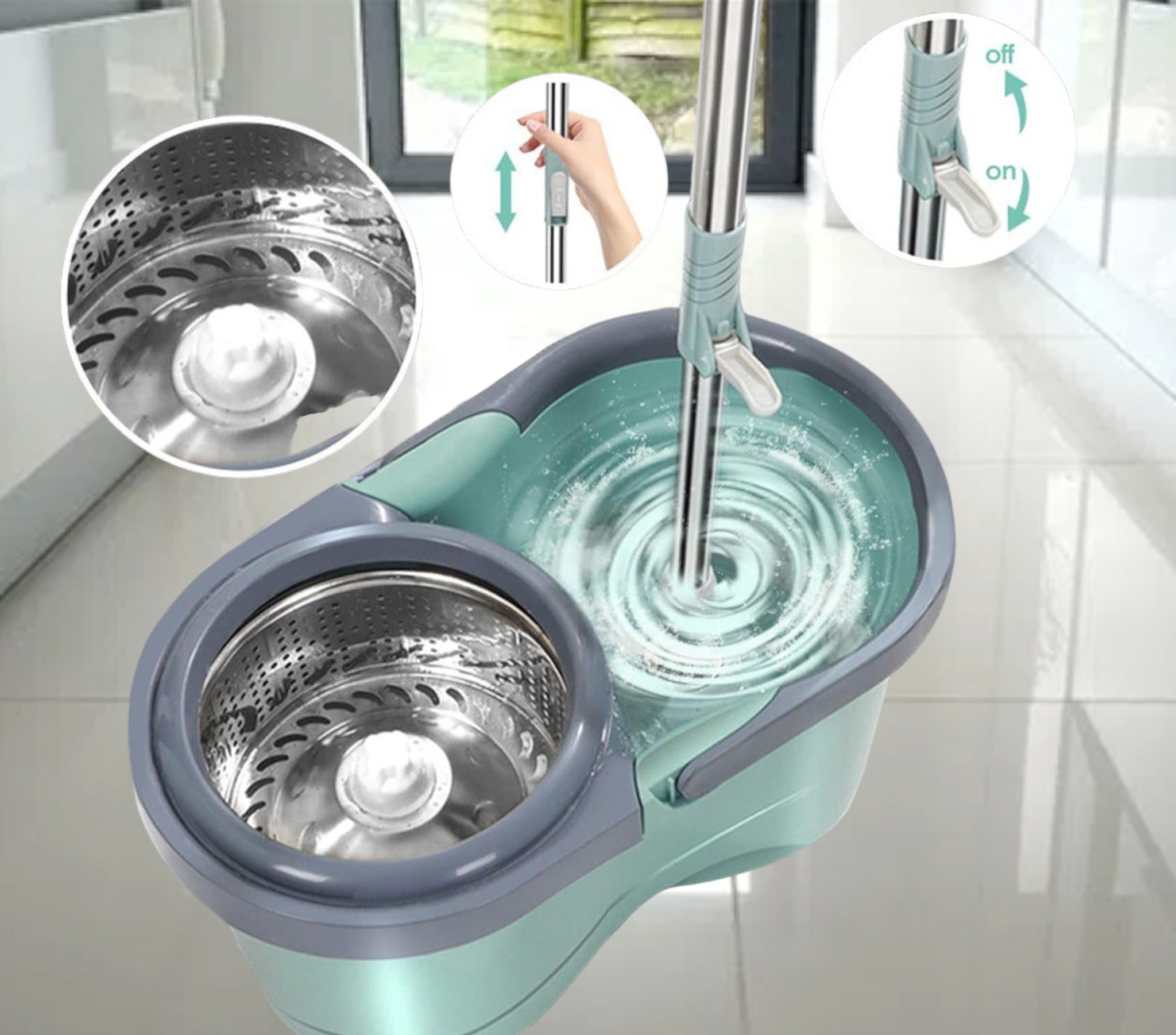 TRAPEADOR CON ESCURRIDOR METALICO