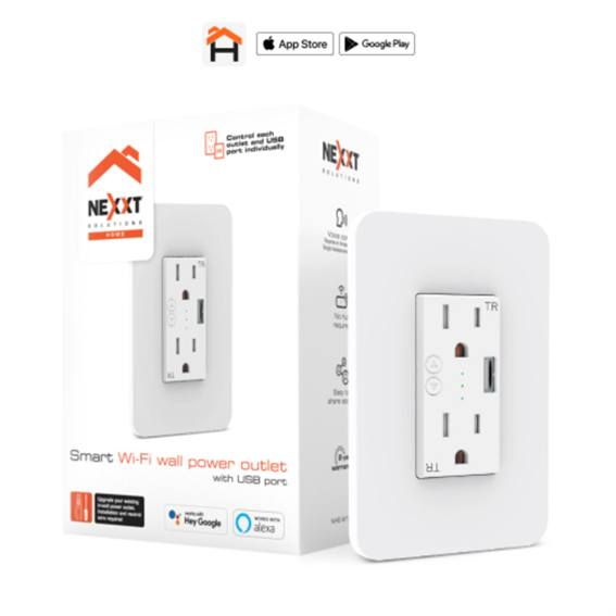 TOMACORRIENTE DE PARED NEXXT SOLUTIONS INTELIGENTE WI-FI CON PUERTO USB