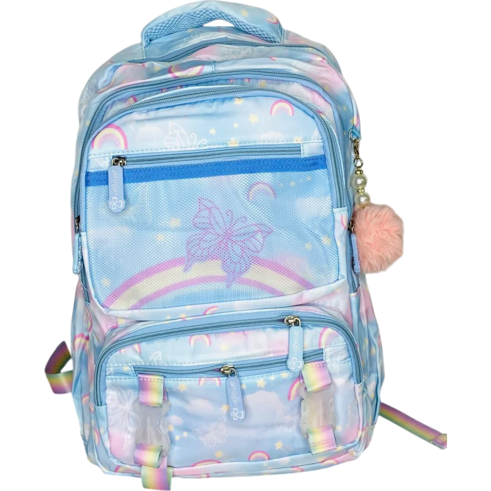 GIRL'S BACKPACK WITH DOUBLE POCKET, LILAC