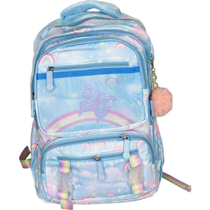MOCHILA NIÑA BOLSILLO DOBLE LILA