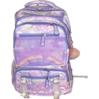GIRL'S BACKPACK WITH DOUBLE POCKET, LILAC