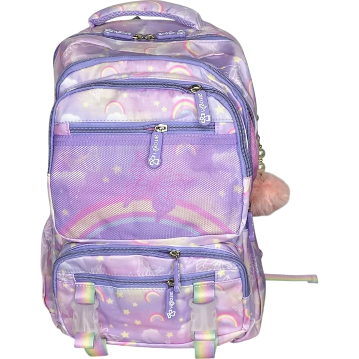 MOCHILA NIÑA BOLSILLO DOBLE LILA