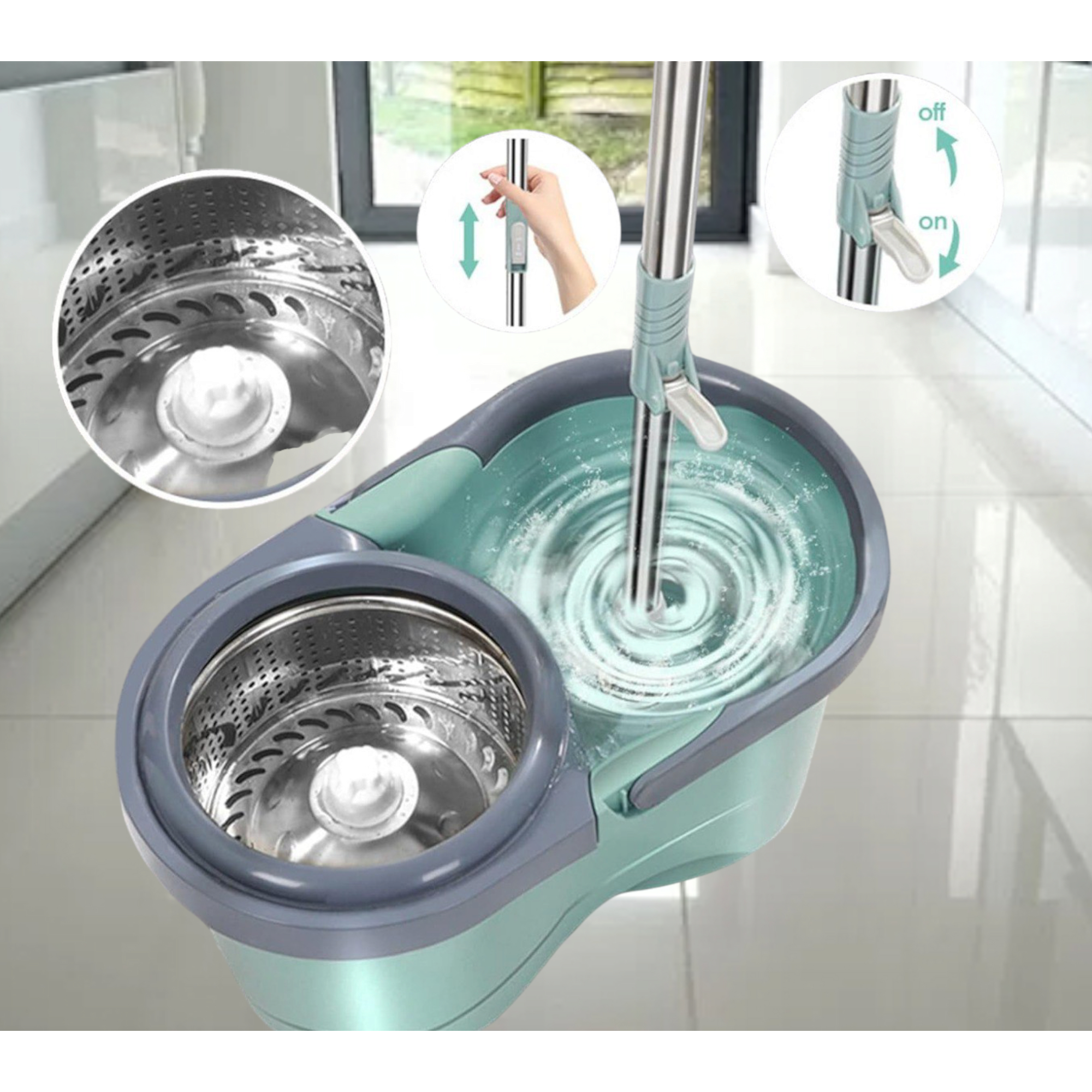 TRAPEADOR CON ESCURRIDOR METALICO