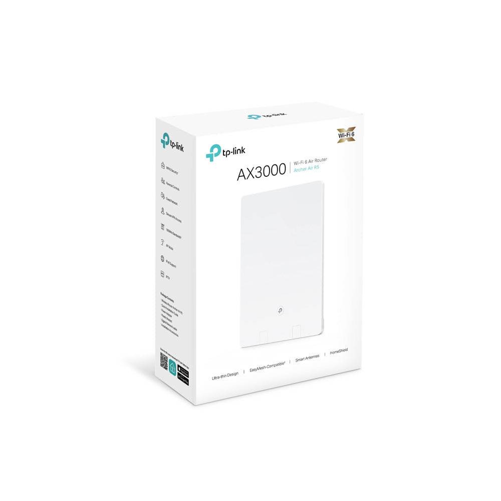 ROUTER TPLINK/ARCHER AIR R5 WIFI 6 / AX3000 /2 PUERTOS ETHERNET/CONEXION DE 2.5G /DISENO ULTRAFINO