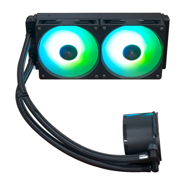 COOLER QUASAD QL SERIES QL-420 RGB 2X120MM LED SINGLE PACK - BLACK
