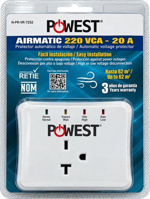 Protector de voltaje Powest AIRMATIC 220V para aire acondicionado hasta 36.000 BTU Blanco