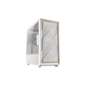 Case Antec Flux Wood White – Madera + Blanco + 5 Ventiladores, el setup más elegante del mercado 🎮🚀