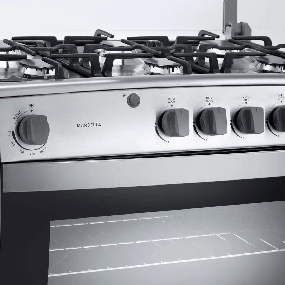 Cocina a Gas Indurama Marsella 6 Hornillas | Color Plateado | De pie Cocinas a Gas en Guayaquil Ecuador - New Store Gye
