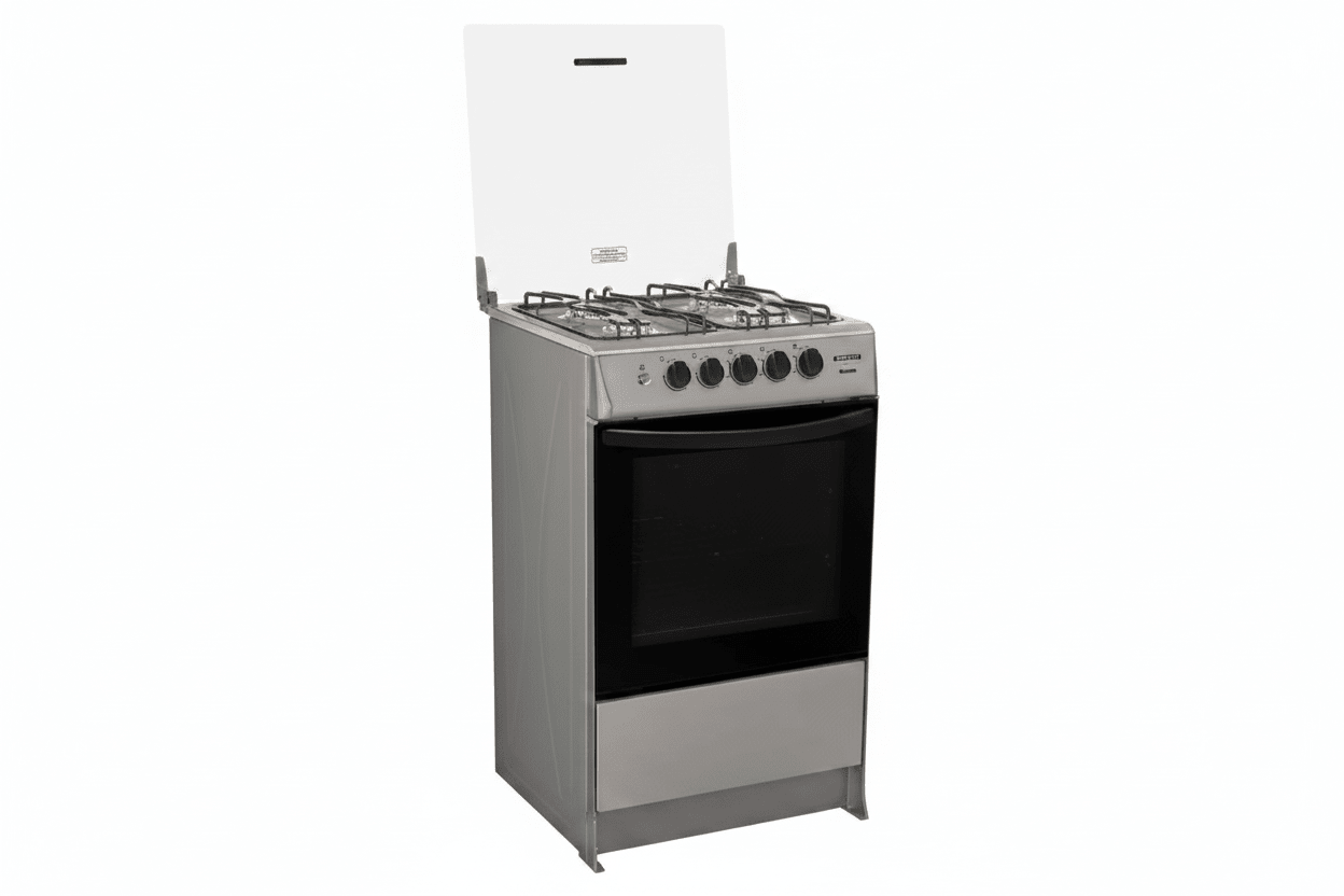 Ecoline | Cocina a Gas de 4 Quemadores – Acero Inoxidable, Horno Panorámico y Encendido Eléctrico Cocinas en Guayaquil Ecuador - NEW STORE