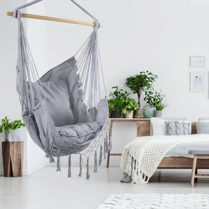 Hamaca con Almohadas – Relájate en casa o jardín con estilo y comodidad total 🌿
