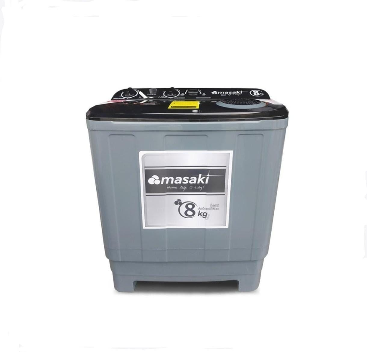 Lavadora Semiautomática Masaki 8kg | Doble Tina | Centrifugado Potente | MSK-8.WM