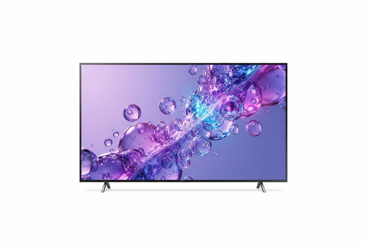 Samsung Smart TV 65 Crystal UHD 4K fondo blanco estudio