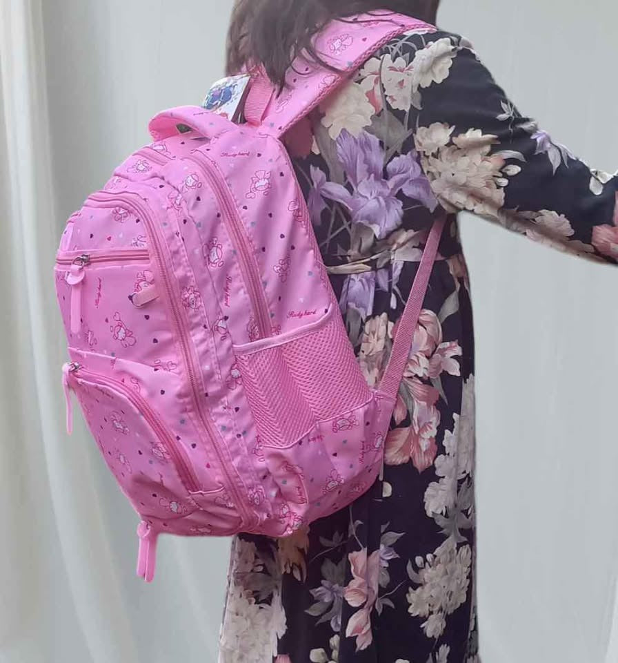MOCHILA NIÑA ROSADA ESTAMPADO ANGELITAS