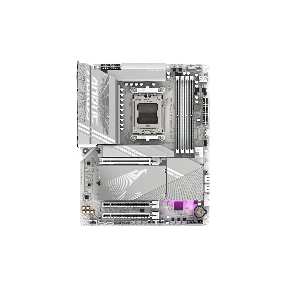 MAINBOARD GIGABYTE/X870 AORUS ICE ELITE WIFI 7 DDR5 AM5 SERIES 7000 8000 9000 BT 5.4 ACCESORIOS en Guayaquil Ecuador - NEW STORE
