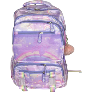 MOCHILA NIÑA BOLSILLO DOBLE LILA