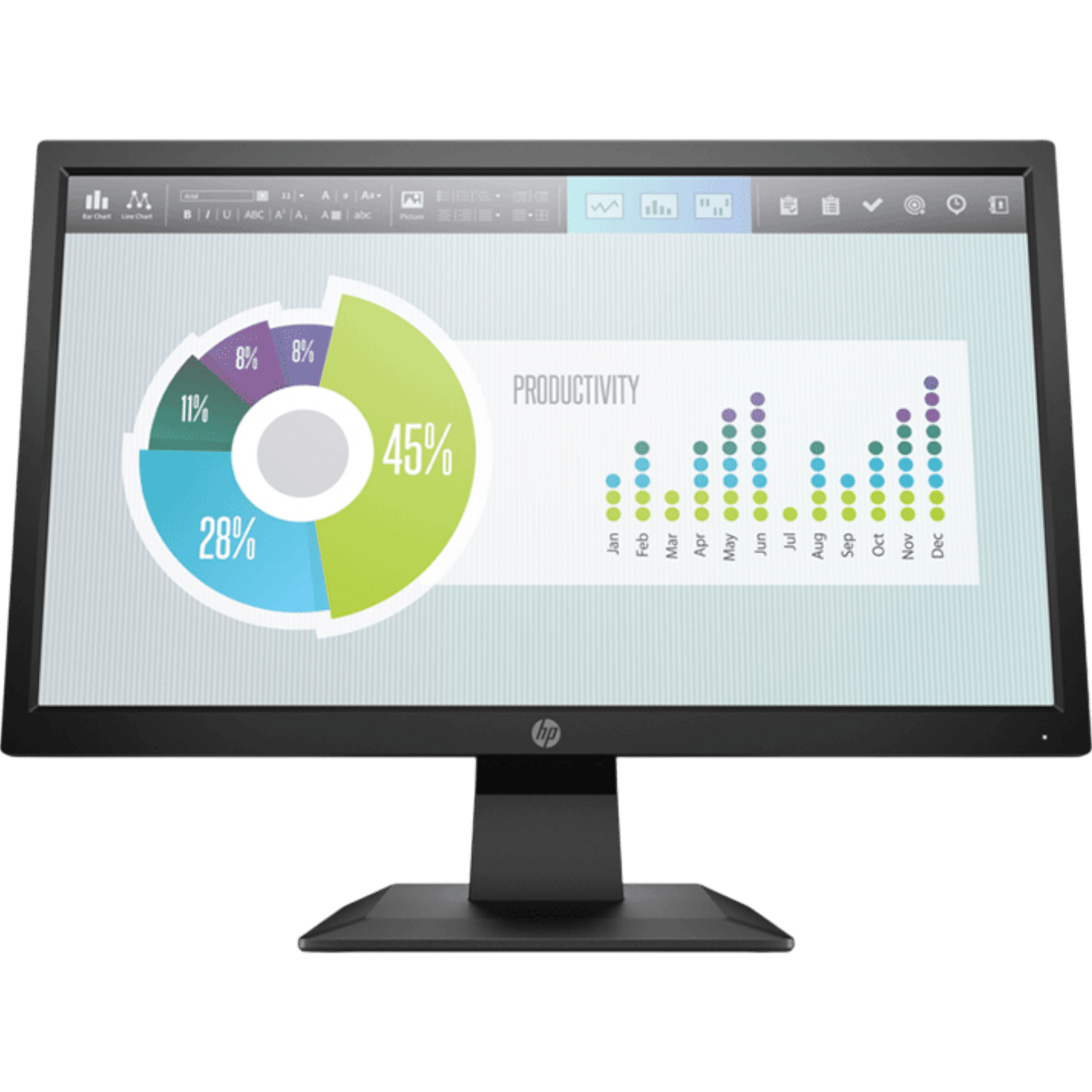 MONITOR HP P204V VGA/HDMI 19.5 PULG 3/3/0 TECNOLOGÍA en Guayaquil Ecuador - NEW STORE