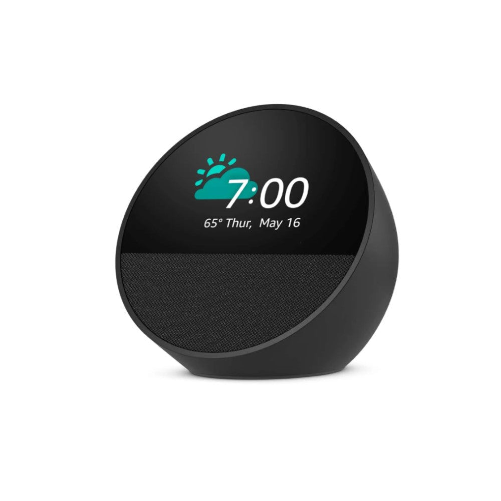 PARLANTE AMAZON ECHO SPOT B0BFC7WQ6R NEGRO RELOJ ALARMA ALEXA PANTALLA 2.8 TECNOLOGÍA en Guayaquil Ecuador - NEW STORE