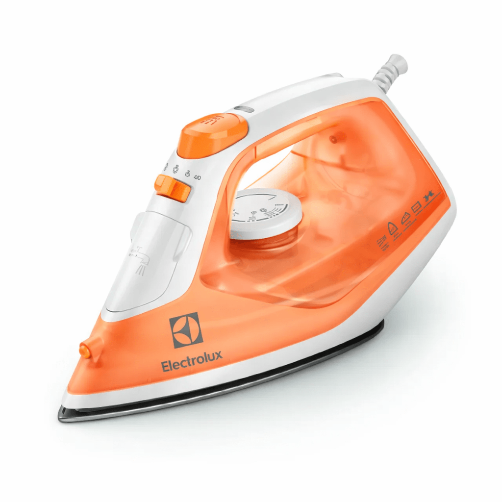 Plancha Ropa Electrolux SIE50 1200W | Autolimpieza · Antigoteo · Base Antiadherente · Blanco/Naranja Planchas en Guayaquil Ecuador - New Store Gye
