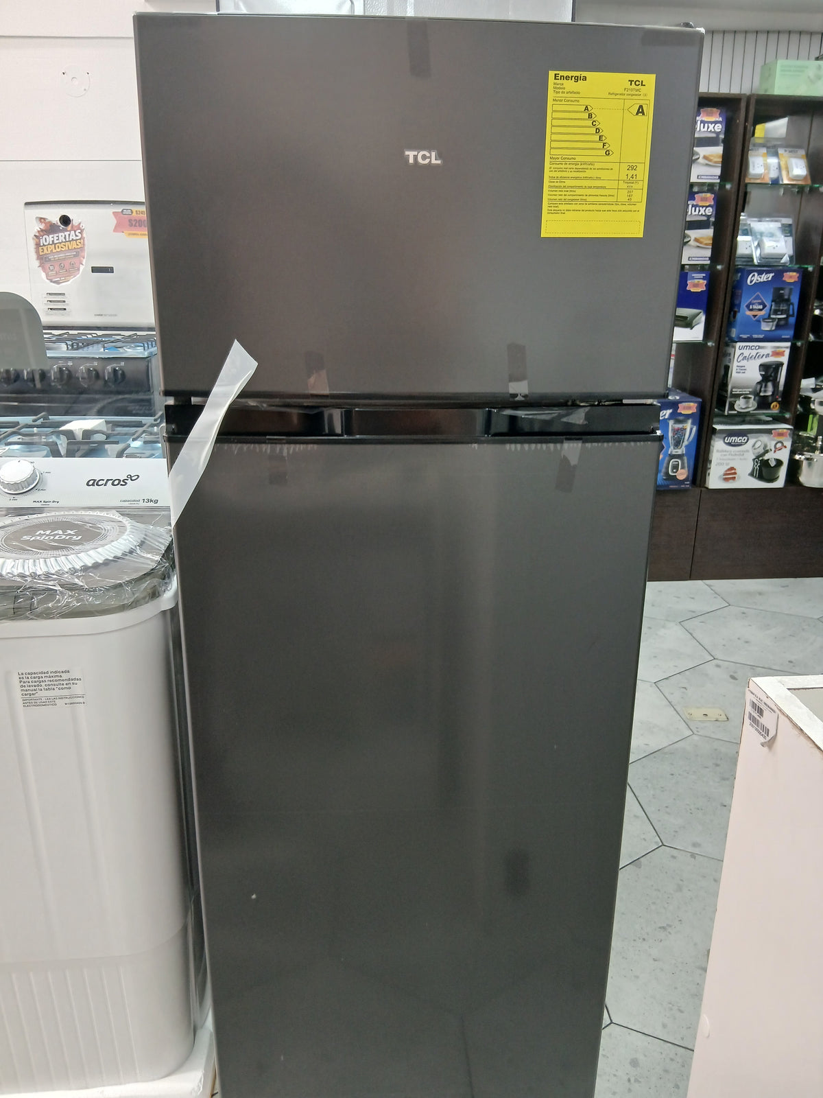 Refrigerador TCL 210 litros gris F210TMC