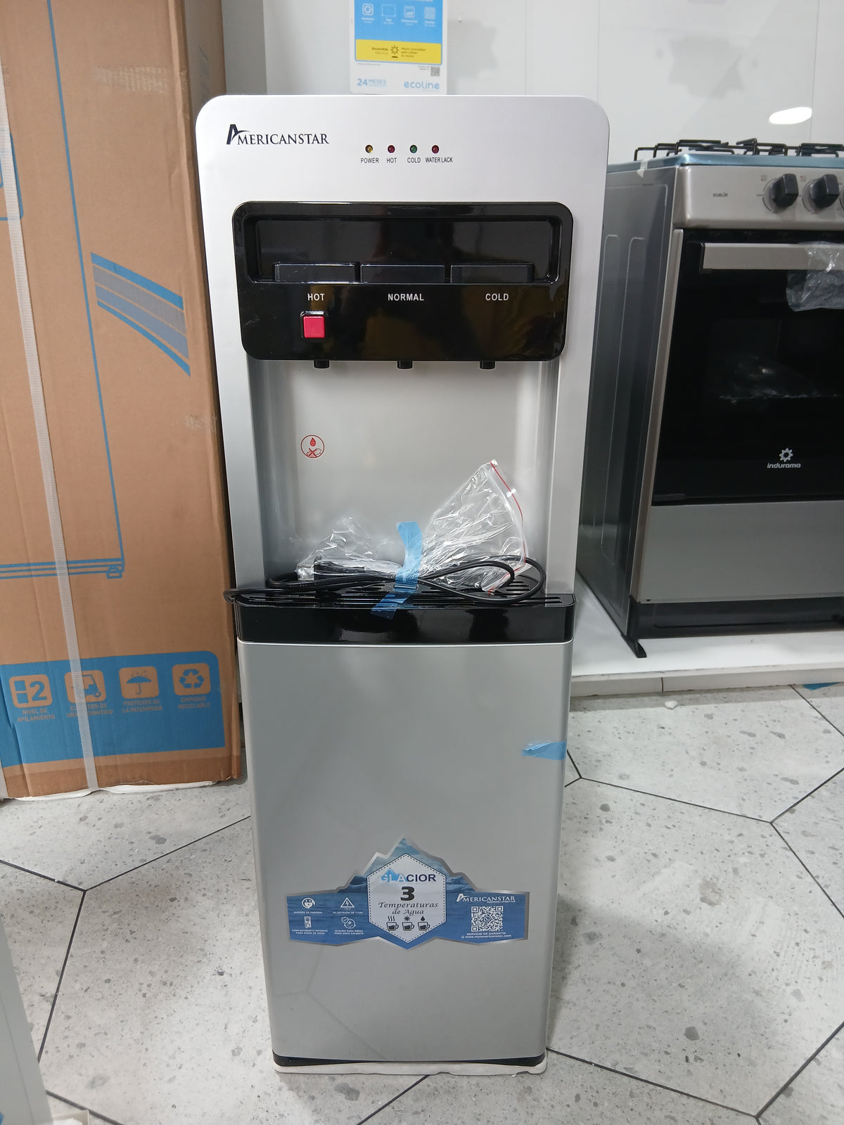 Dispensador de Agua Americanstar Fría, Caliente y Ambiente Gris