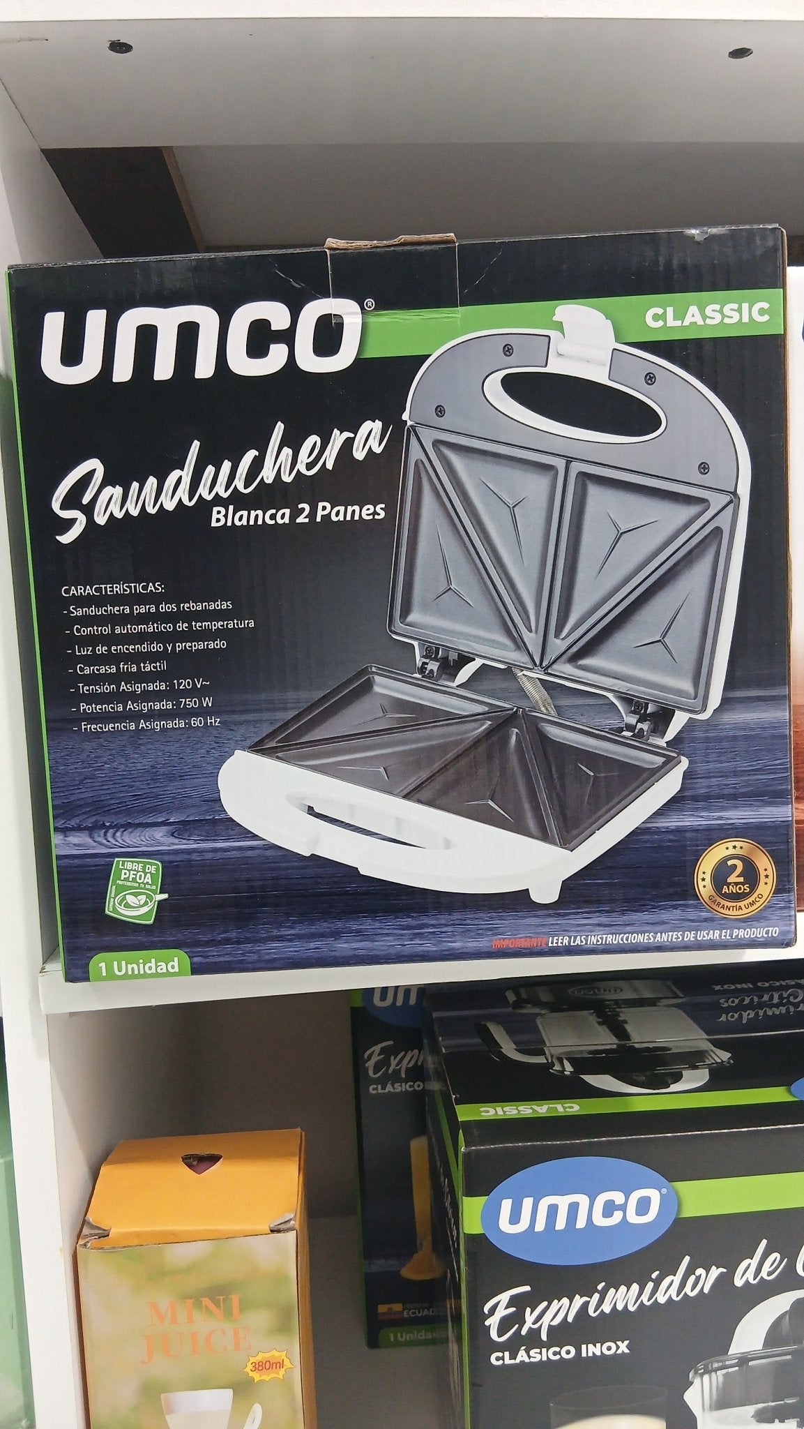 Sandwichera Umco 9568 750W 2 Rebanadas | Antiadherente · Blanco · Guayaquil Sandwichera en Guayaquil Ecuador - New Store Gye